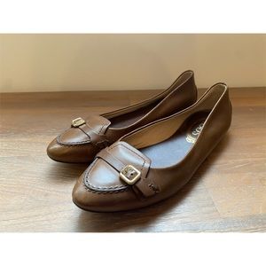 TOD’S Leather Pointed Toe Buckle Flats